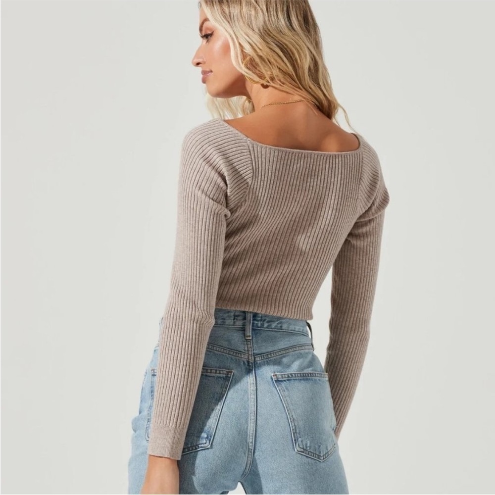 ASTR The Label • Taupe Ribbed Silverlake Bodysuit - Picture 2 of 8